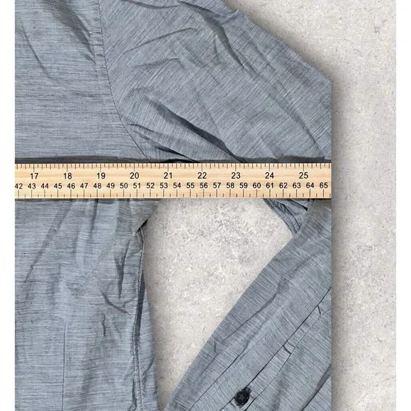 JOHN VARVATOS Sz 16x32-33 MENS Dress Shirt Gray Lightweight Cotton Button - Picture 7 of 12